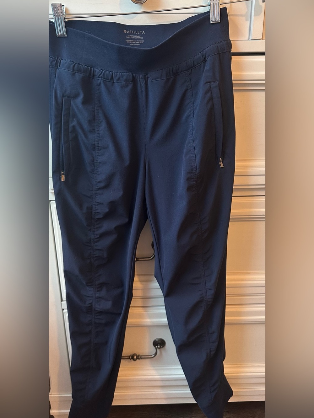 Athleta Attitude Pants Navy Blue Size 0 Petite with Zip Pockets